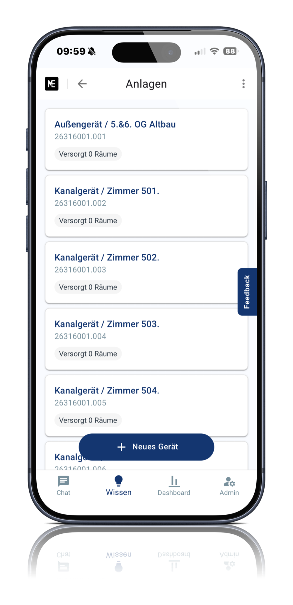 ME App – Geräteübersicht